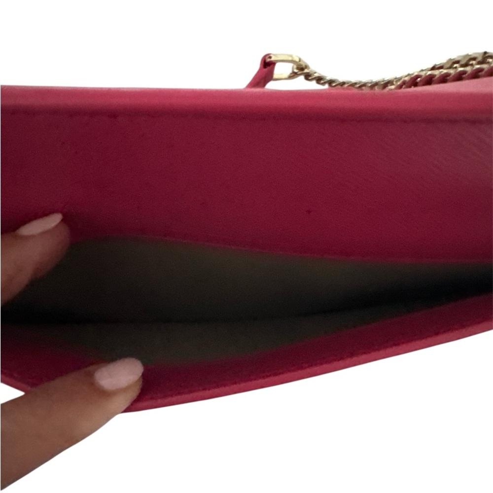 Furla Bella Pink Structured Shoulder Bag with Gold Hardware, back pocket. NWOT - Picture 9 of 10